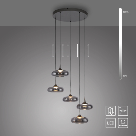 15694-15 POSH LAMPA WISZĄCA SZARA