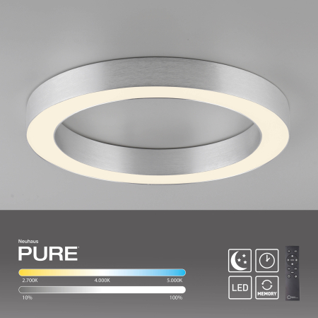 6310-95 PURE LINES ROUND LAMPA SUFITOWA STALOWA