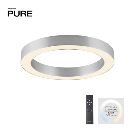 6310-95 PURE LINES ROUND LAMPA SUFITOWA STALOWA