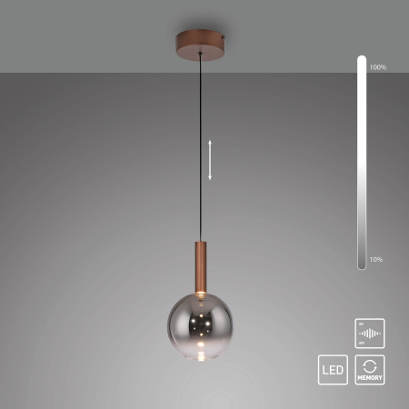 2284-23 BOWL LAMPA WISZĄCA BRĄZOWA