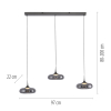 15693-15 POSH LAMPA WISZĄCA SZARA