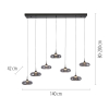 15695-15 POSH LAMPA WISZĄCA SZARA