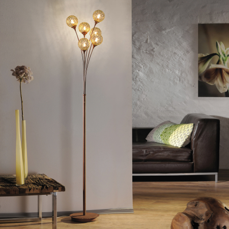 398-48 GRETA LAMPA PODŁOGOWA RDZA/ZŁOTY