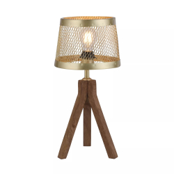 11423-60 LAMPA STOŁOWA FREDERIK MATOWY MOSIĄDZ/DREWNO