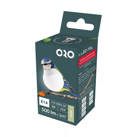 ORO-E14-G45-TOTO-5W- DW ŻARÓWKA