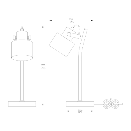A2038-SWH DRACO LAMPA BIURKOWA BIAŁA+CHROM/WHITE+CHROM