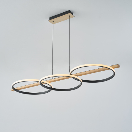 MD3913-3-3BWLT ALMERIA LAMPA WISZĄCA CZARNA-DREWNO/BLACK-WOOD