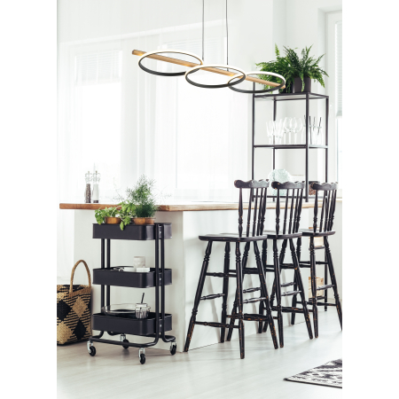 MD3913-3-3BWLT ALMERIA LAMPA WISZĄCA CZARNA-DREWNO/BLACK-WOOD