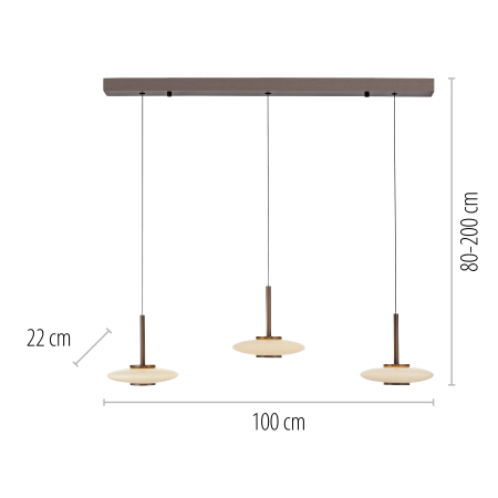 2083-34 PURE VITRU LAMPA WISZĄCA CIEMNOMETALOWO-BRĄZOWY
