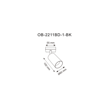 OB-2211BD-1-BK REN KINKIET CZARNY/BLACK
