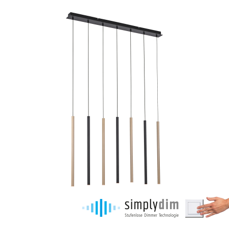 2117-18 FLUTE LAMPA WISZĄCA MATOWY MOSIĄDZ/CZARNY