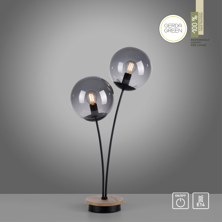 11390-79 GREEN WIDOW LAMPA STOŁOWA CZARNY/DREWNO