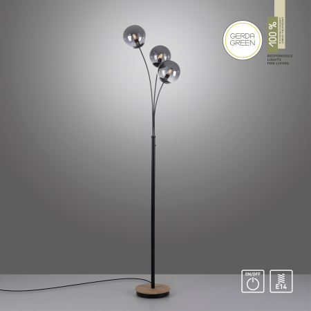 11391-79 GREEN WIDOW LAMPA PODŁOGOWA CZARNY/DREWNO