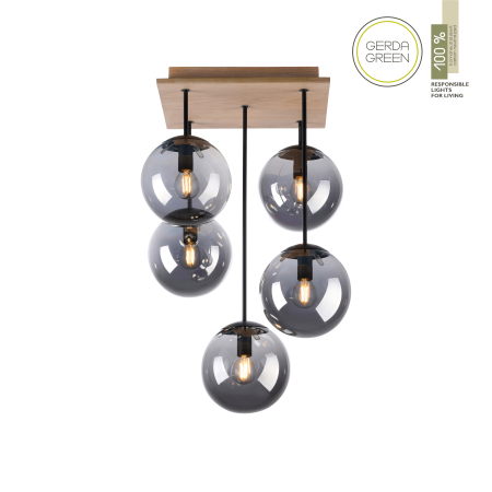 11395-79 GREEN WIDOW LAMPA SUFITOWA CZARNY/DREWNO