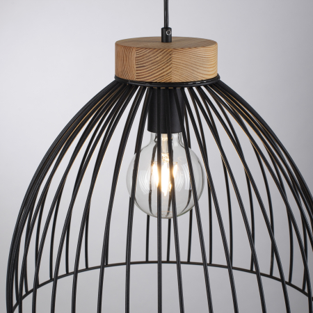11419-18 LAMI LAMPA WISZĄCA CZARNY/DREWNO