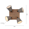 11583-79 GREEN MICHEL LAMPA SUFITOWA DREWNO