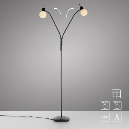 12158-18 LOKI LAMPA PODŁOGOWA CZARNY