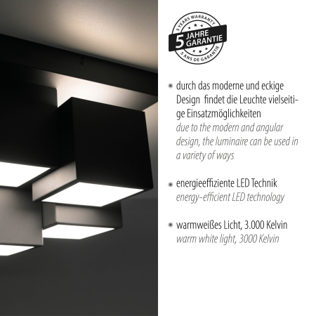 14114-18 TETRIS LAMPA SUFITOWA CZARNY