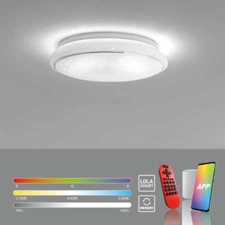 14744-16 LOLASMART-JUPI LAMPA SUFITOWA SZARY