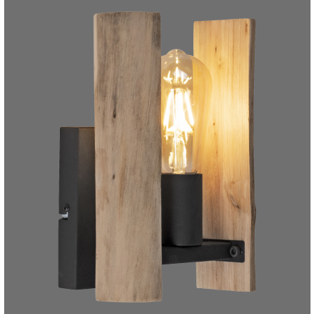 15701-79 LOG KINKIET CZARNY/DREWNO