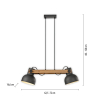15742-18 CUP 2.0 LAMPA WISZĄCA CZARNY/DREWNO