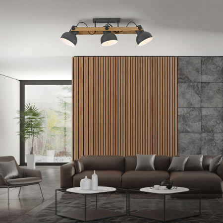 15745-18 CUP 2.0 LAMPA SUFITOWA CZARNY/DREWNO