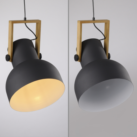 15747-18 CUP 2.0 LAMPA WISZĄCA CZARNY/DREWNO