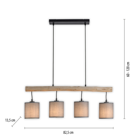 15783-29 GREEN TRIBU LAMPA WISZĄCA DREWNO/BEŻOWY