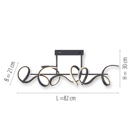 19032-18 CURLS LAMPA SUFITOWA CZARNY
