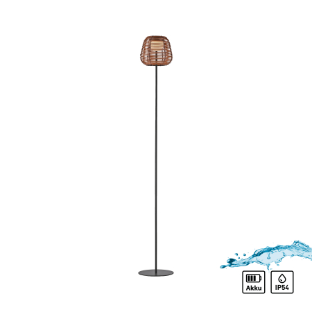 19265-18 ASKIA LAMPA PODŁOGOWA CZARNY/DREWNO