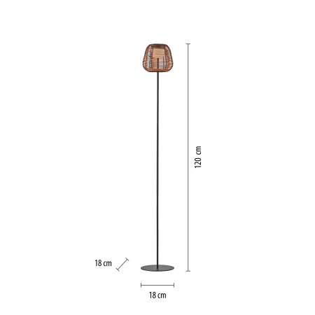 19265-18 ASKIA LAMPA PODŁOGOWA CZARNY/DREWNO