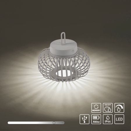 19303-40 AKUBA LAMPA STOŁOWA/ZEWNĘTRZNA BEZPRZEWODOWA SZARY