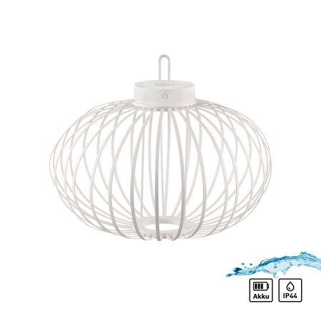 19305-16 AKUBA LAMPA STOŁOWA/ZEWNĘTRZNA BEZPRZEWODOWA BIAŁY