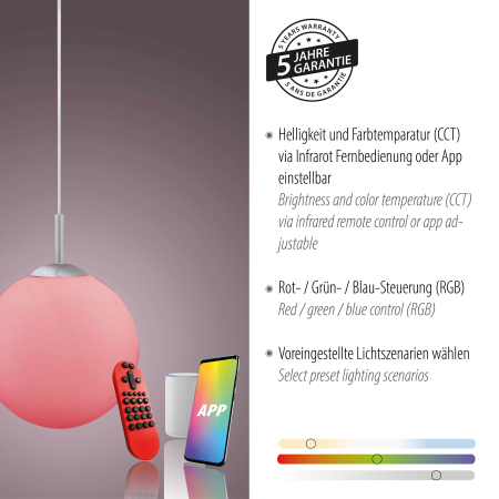 22073-55 LOLASMART-BOLO LAMPA WISZĄCA SREBRNY