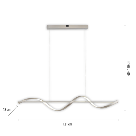 2385-55 Q-SWING LAMPA WISZĄCA SREBRNY