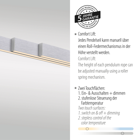 2598-95 ADRIANA COMFORT LIFT LAMPA WISZĄCA SREBRNY