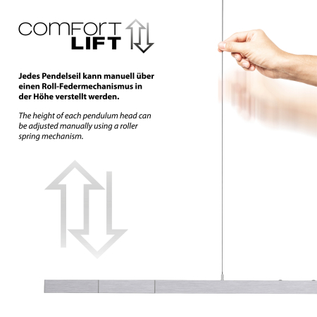 2598-95 ADRIANA COMFORT LIFT LAMPA WISZĄCA SREBRNY