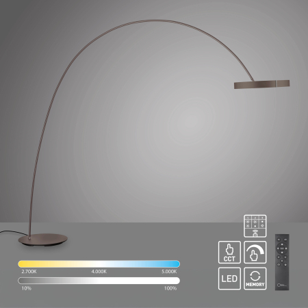 562-34 PURE CLIPSE-BOW LAMPA PODŁOGOWA METALICZNY BRĄZ