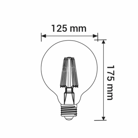 ORO-E27-G125-FL-CLARO--8W-WW